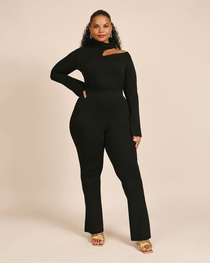 Plus size model wearing Jade Flare Legging by 11 Honoré Collection | Dia&Co | dia_product_style_image_id:199804